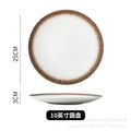 Axyaa Ceramic Striped Plate: Creative Retro Steak Spaghetti Sushi Restaurant Commercial Plate