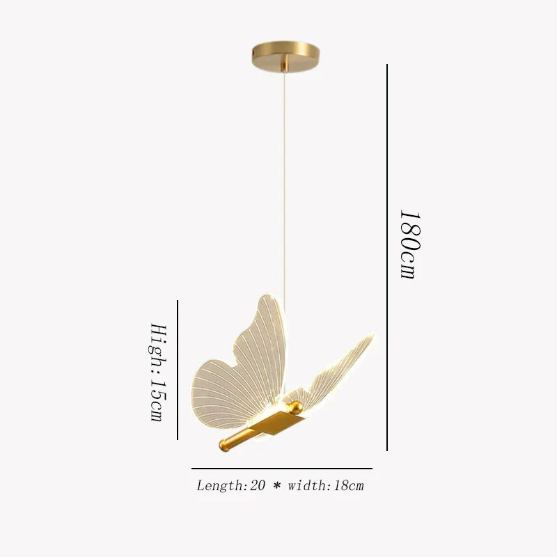 Nordic Butterfly LED Hanging Lamp by Axya: Modern Bedroom & Living Room Decor