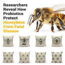 Axyaa Bee Pattern Linen Cushion Cover - Nordic Decorative Throw Pillow Case