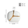 Axyaa White Ceramic Vase with Golden Branches - Modern Home Decor & Wedding Flower Arrangement