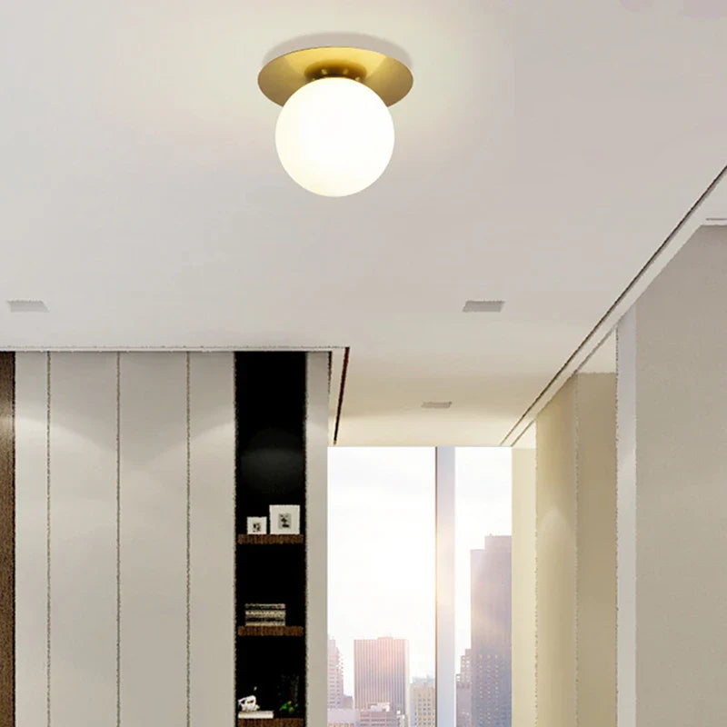 Axyaa Glass Ball Ceiling Light Fixture for Bedroom, Hallway, Stairs - Modern Home Lighting