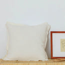 Axyaa Fringed Cotton Linen Cushion Cover 50x50cm Solid Pillow for Home Decor