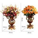 Axyaa European Resin Vase & Artificial Flower Set for Home Office Decor