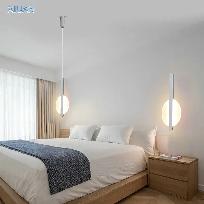 Axyaa Scandinavian LED Pendant Lamp for High Ceilings - Modern Living Room Lighting