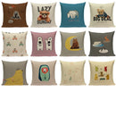 Axyaa Nordic Bear Cushion Cover 45x45cm Cute Cartoon Animal Pillow Case