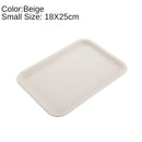 White Plastic Dinner Plate Set by Axyaa: Nordic Style Rectangular Tray for Home & Hotel
