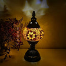 Axyaa Vintage Mosaic Table Lamp - USB Rechargeable Handcrafted Glass Night Light