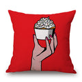 Axyaa Pop Art Lips Cushion Cover for Home Decor 45x45cm