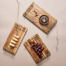 Axya Wooden Tea Tray with Handle - Versatile Sushi & Fruit Plate Display