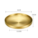 Axyaa Double Layer Stainless Steel Dinner Plates for Stylish Food Storage.