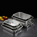 Axyaa Stainless Steel Food Storage Tray with Handles for Baking and Serving