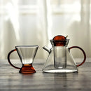 Axya Glass Teapot & Teacup Set - Stained Glass Design, High Temperature Resistant