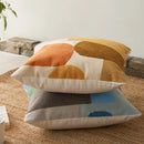 Axyaa Cotton Thread Embroidery Abstract Color Block Pillow Cover