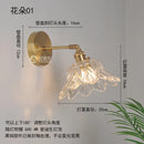 Axyaa Copper Glass Wall Lights Sconce LED Nordic Modern Bedroom Stair Lamp
