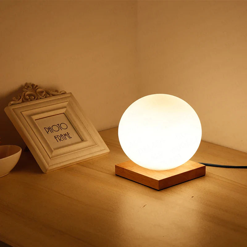 Axya Glass Ball LED Table Lamp for Home Decor Lighting