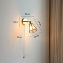 Axyaa Glass LED Wall Light Copper Lampshade Pull Chain Switch Bathroom Mirror