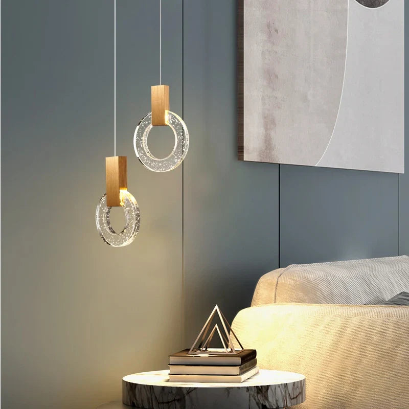 Axya Gold Crystal Pendant Lights for Bedroom Living Room Office Bar Home