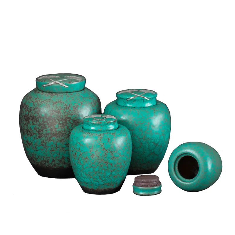 Axya Ginkgo Biloba Tea Caddy Set - Ceramic Home Storage Jar