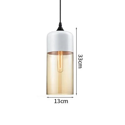 Axyaa Nordic LED Pendant Light Wood Glass Hanging Lamp for Bedroom Dinning Living Room