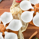Axya White Ceramics Partition Fruit Platter for Home, Bar, KTV, Snacks
