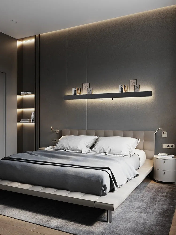 Axyaa Bedside Storage Wall Lamp for Bedroom and TV Background, Minimalist Design