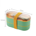 Axyaa Double Layer Lunch Box Set with Fork & Spoon, Microwave Safe Bento Container
