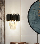Axyaa Crystal Wall Lamp Iron Body, Crystal Pendants, LED Light Fixture for Living Room