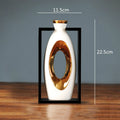 Axyaa Chinese Style Ceramic Vase with Wooden Frame for Modern Home Decoration