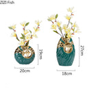 Axyaa Golden Bird Ceramic Vase: Chinese Retro Flower Vase for Modern Home Decor