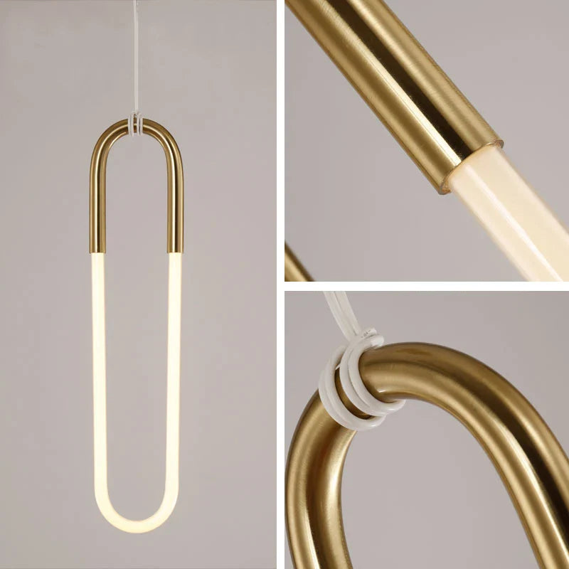 Axyaa Gold U Style Pendant Lights for Living Room - Energy Saving Hanglamp