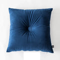 Axyaa Soft Velvet Button Cushion in Pink/Blue, 45x45cm