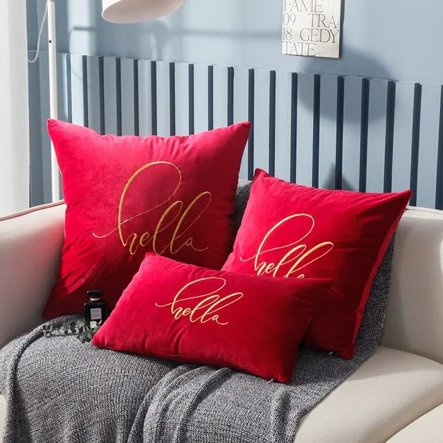 Soft Velvet Embroidered Cushion Cover by Axyaa