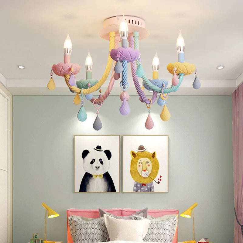 Axyaa Crystal LED Princess Bedroom Ceiling Lamp