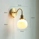 Axyaa Nordic LED Wall Lamp Pull Chain Switch Glass Copper Wall Sconce