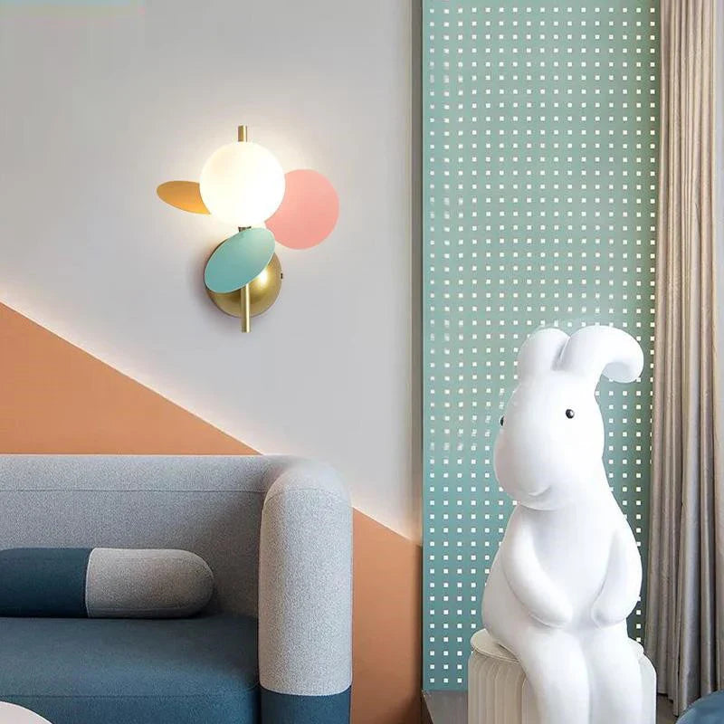 Nordic Macaron Tree Leaves Wall Lamp for Kids' Room: Axyaa Decor