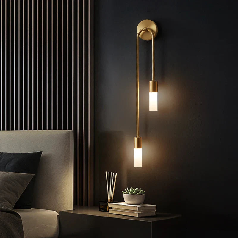 Axyaa Modern Minimalist Wall Sconces, Gold Black Indoor G9 Candle Lamps for Bedroom, Stairway, Balcony