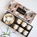 Axya Luxury Ceramic Coffee Set for 6, Elegant Tea Cup and Saucer with Spoon