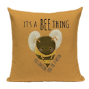 Axyaa Bee Pattern Linen Cushion Cover - Nordic Decorative Throw Pillow Case