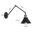 Axyaa Industrial Iron Folding Wall Lamp for Bedroom Study Office
