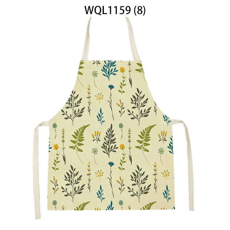 Axyaa Green Leaves Kitchen Apron - Elegant Floral Cooking & Baking Chef Apron