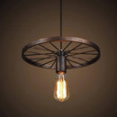 Axya Retro Loft Iron Wheel Pendant Chandelier Bar Cafe Vintage Industrial Hanging Light