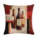 Axyaa Red Wine Bottle Throw Pillow Cover 45X45CM