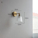 Axyaa Nordic Glass LED Wall Light with Switch, Pure Copper, Bedroom Living Room Stair Lamp