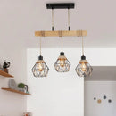 Axyaa Vintage Hemp Rope Wood Pendant Chandelier for Dining Room and Cafe