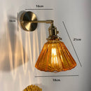 Nordic Glass Wall Lamp Rotatable Brass Sconce - Axyaa