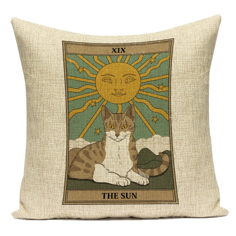 Axyaa Retro Pet Pattern Cushion Cover - Decorative Sofa Linen Pillow Case