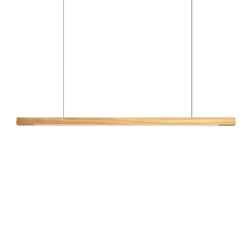 Axya Black Walnut Dining Pendant Light - Nordic Style Long Strip Lamp