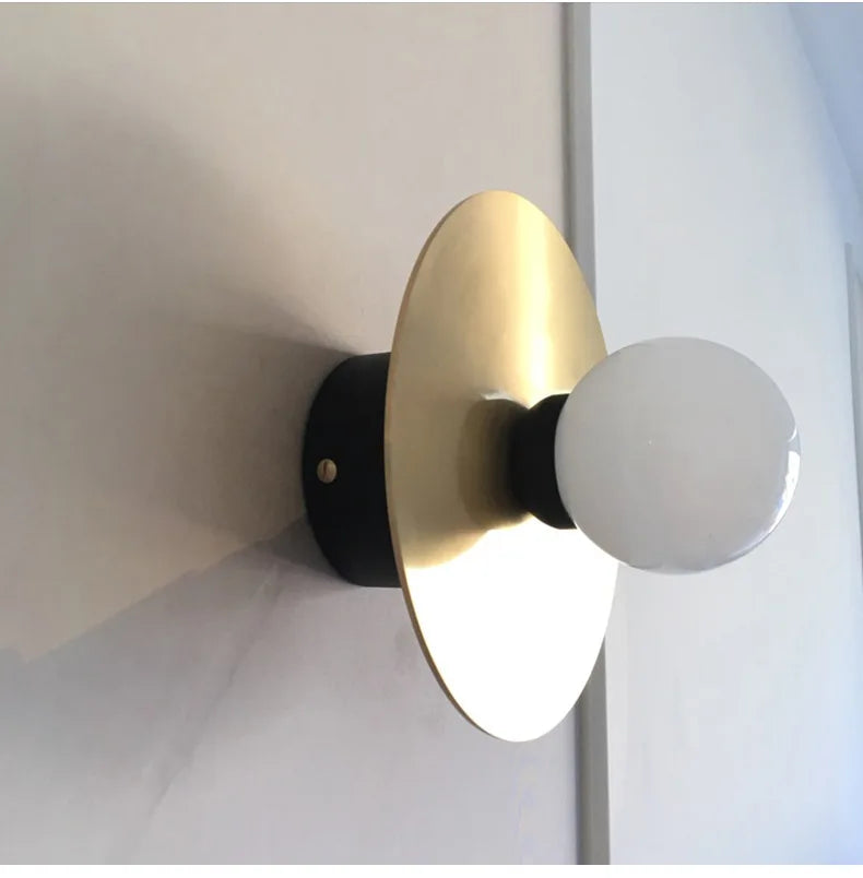 Axyaa Golden Glass Ball Round Wall Sconce for Home Lighting