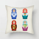 Axyaa Cartoon Doll Pattern Polyester Cushion Cover for Home Decor