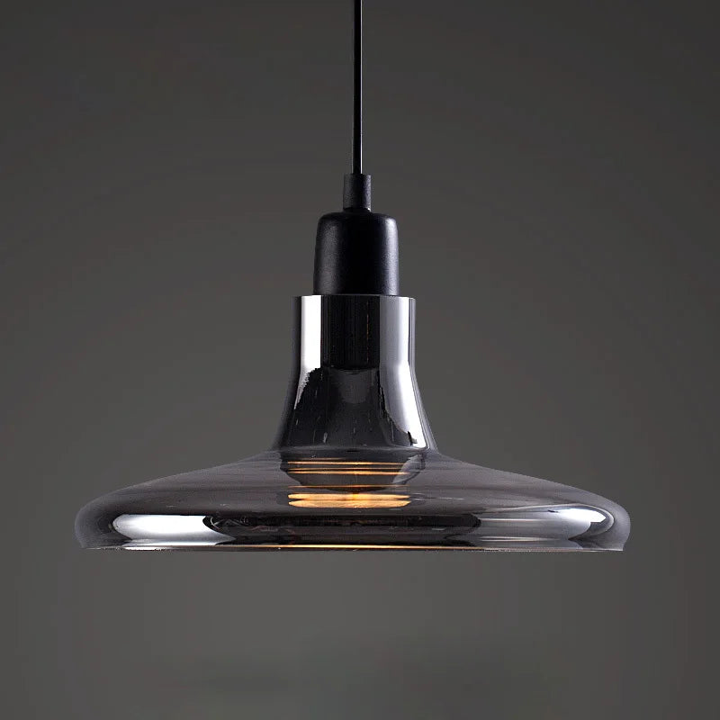 Axyaa Smoke Glass Pendant Light for Dining Bedroom Mall Kitchen Island Industrial Decor